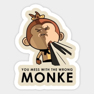 Mess With The Wrong Monkey Sticker